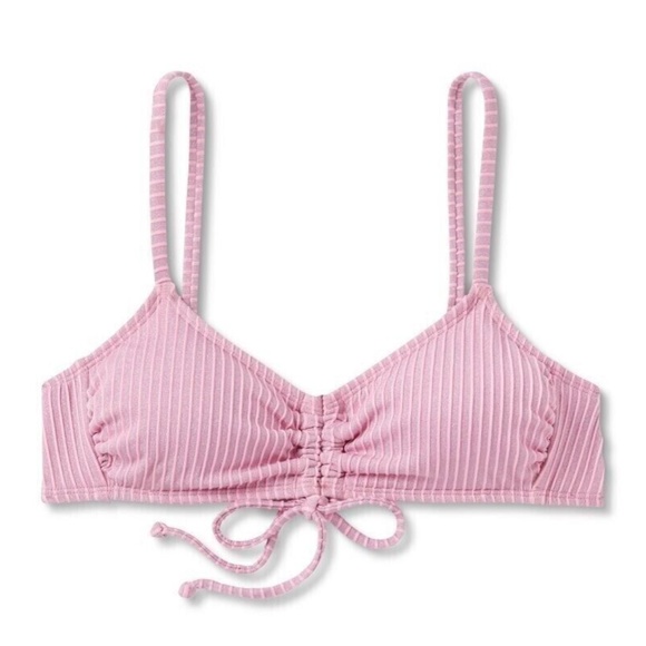 NWT $38 Xhilaration‎ Metallic Ribbed Cinched Bikini Top + Bottom [ XS ] - Picture 4 of 16